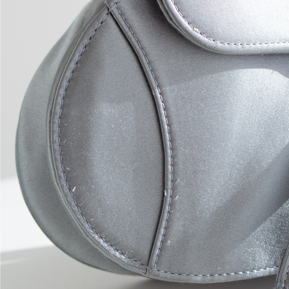 Dior Saddle 2019 Mini Satin Icy Blue Grey Crystal Embellished Bag - Picture 5 of 17